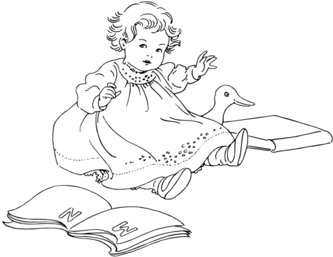 Little Girl Coloring Page